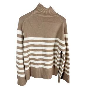 Theory Felted Wool Blend Ribbed Trim Mock Turtleneck Sweater Size Large